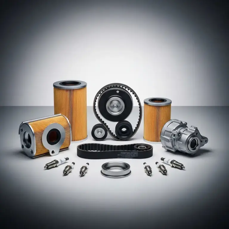 Peças do Hyundai Santa Fe 3.3 originais em fotografia de produto com fundo neutro
